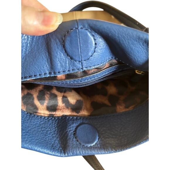 B. Makowsky Colorblock Leather Crossbody Bag – Blue, Cream & Taupe - Picture 6 of 8